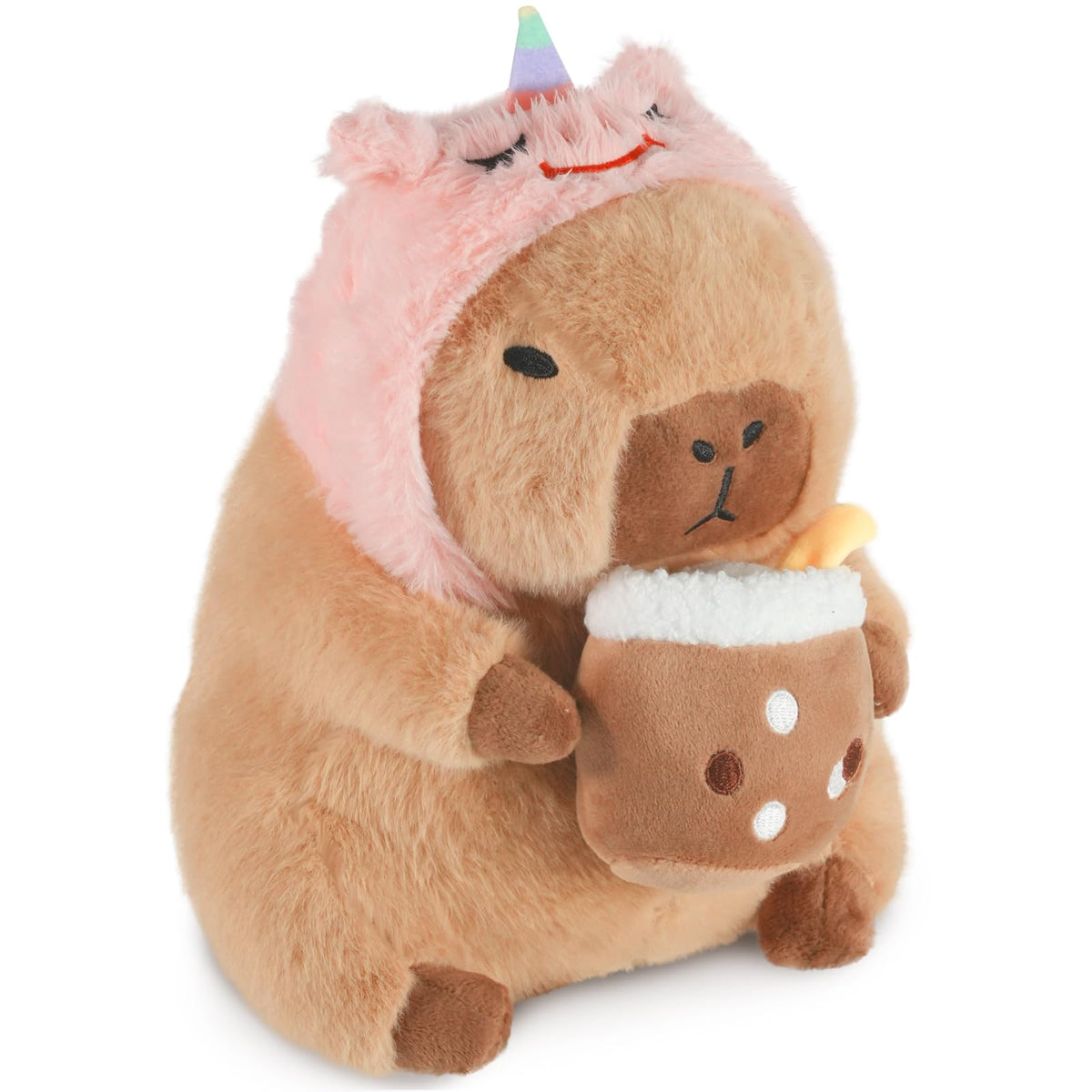 CHDBLOCK Flower Capybara Plush, Cute Capybara Plush Pillow Kawaii Flower Stuffed Aniamls Capybara Plushies Toys Gifts for Kids 11 inch