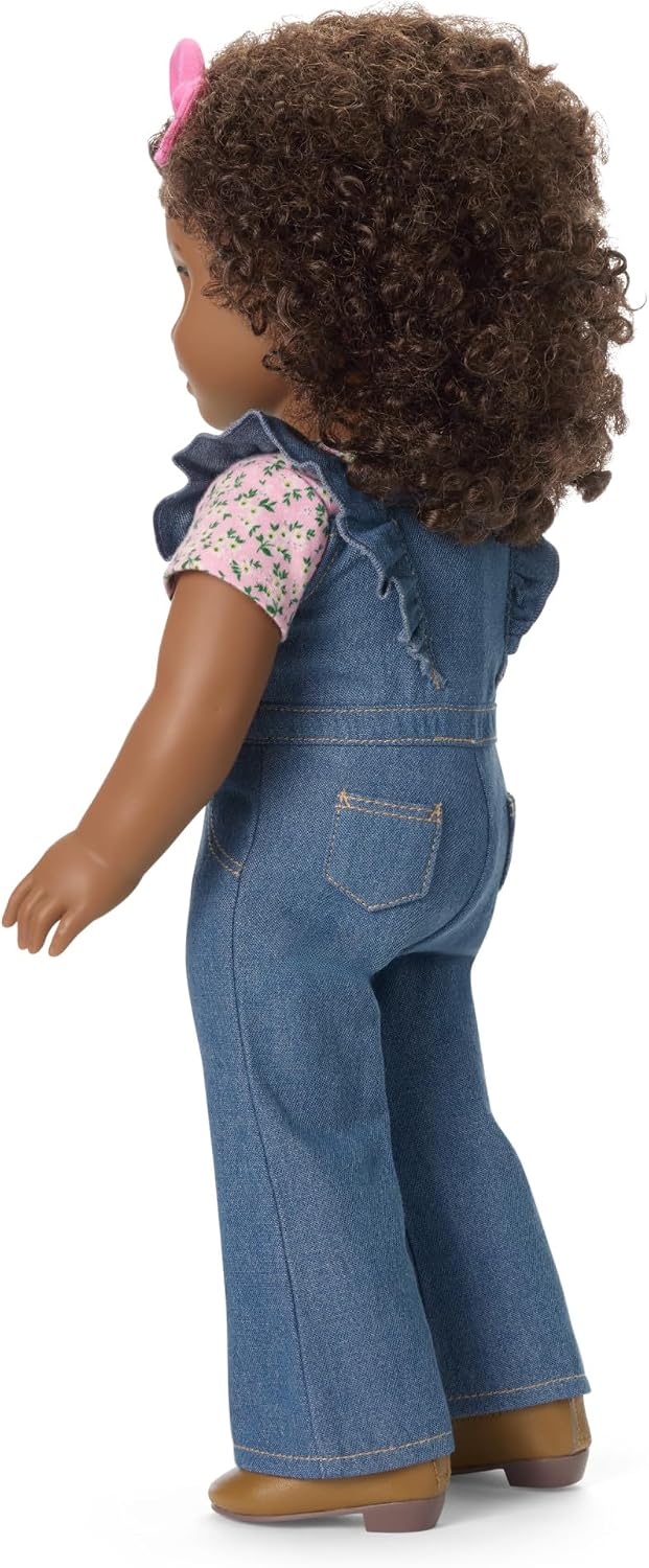 American Girl Truly Me, 18-inch Doll Clothes, Western Flowers Denim Jumpsuit, with Cowboy Boots, Ages 6+