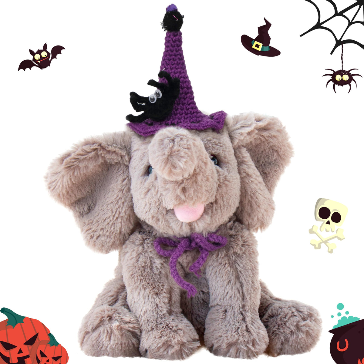 Hopearl Adorable Plush Calf Elephant Toy Floppy Elephish Ultra Soft Haggable Stuffed Animal Birthday Holiday Gift for Boys Girls Kids Toddlers, Gray, 9''
