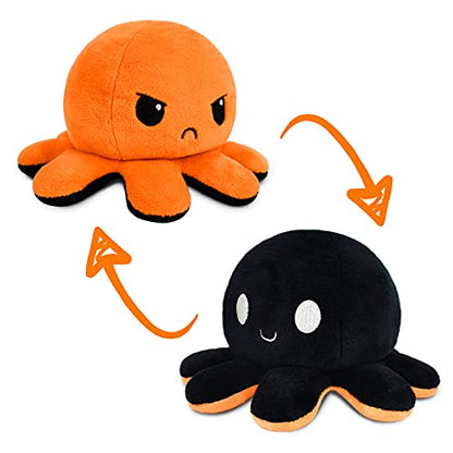 TeeTurtle Reversible Octopus Plushie 4-Inch Pink + Aqua Two-Sided Flip Plush Toy with Embroidered Details - Cute Mini Collectible Plush for Kids, Teens, and Adults