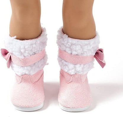 6 Pairs of Doll Shoes Include Boots Leather Shoes Fits 18 Inch American Girl Doll