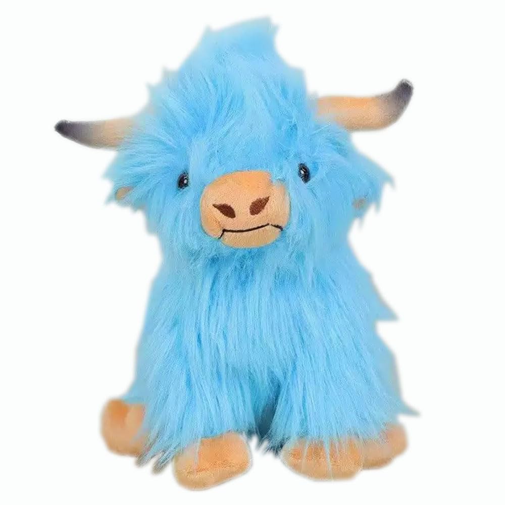 YUKOUQIAN Cow Stuffed Animal Cute Cow Plush Doll Toy 8 inch for Girls Boys Christmas (zuoniu Brown)