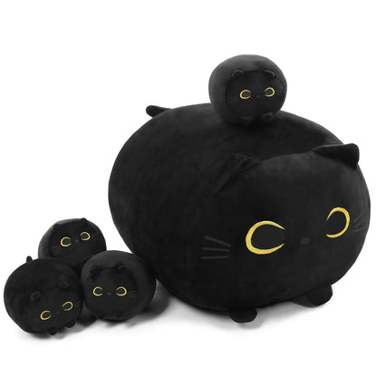 TOYSYM Chubby Blob Seal Pillow Cute Seal Plush with 4 Baby Plushies in Her Tummy, Soft Large Stuffed Animals Toy Gifts for Kids (20inch)