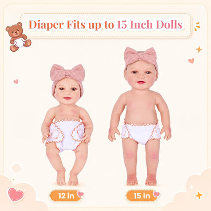 BABESIDE 9 Pcs Baby Doll Accessories with Storage Bag for 12-15 Inch Dolls