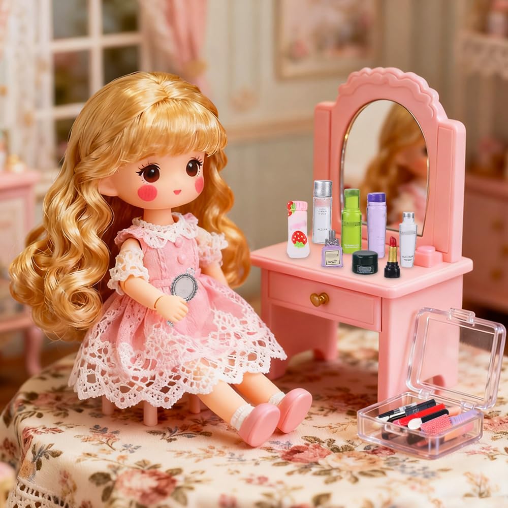75Pcs Dollhouse Mini Jewelry Storage Case Miniature Bathroom Accessories