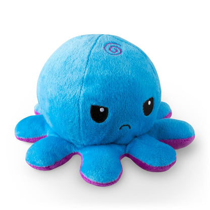 TeeTurtle Reversible Octopus Plushie 4-Inch Pink + Aqua Two-Sided Flip Plush Toy with Embroidered Details - Cute Mini Collectible Plush for Kids, Teens, and Adults