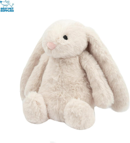 Best Pet Supplies Bunny Buddy Squeaky Plush Dog Toy - Beige & Gray