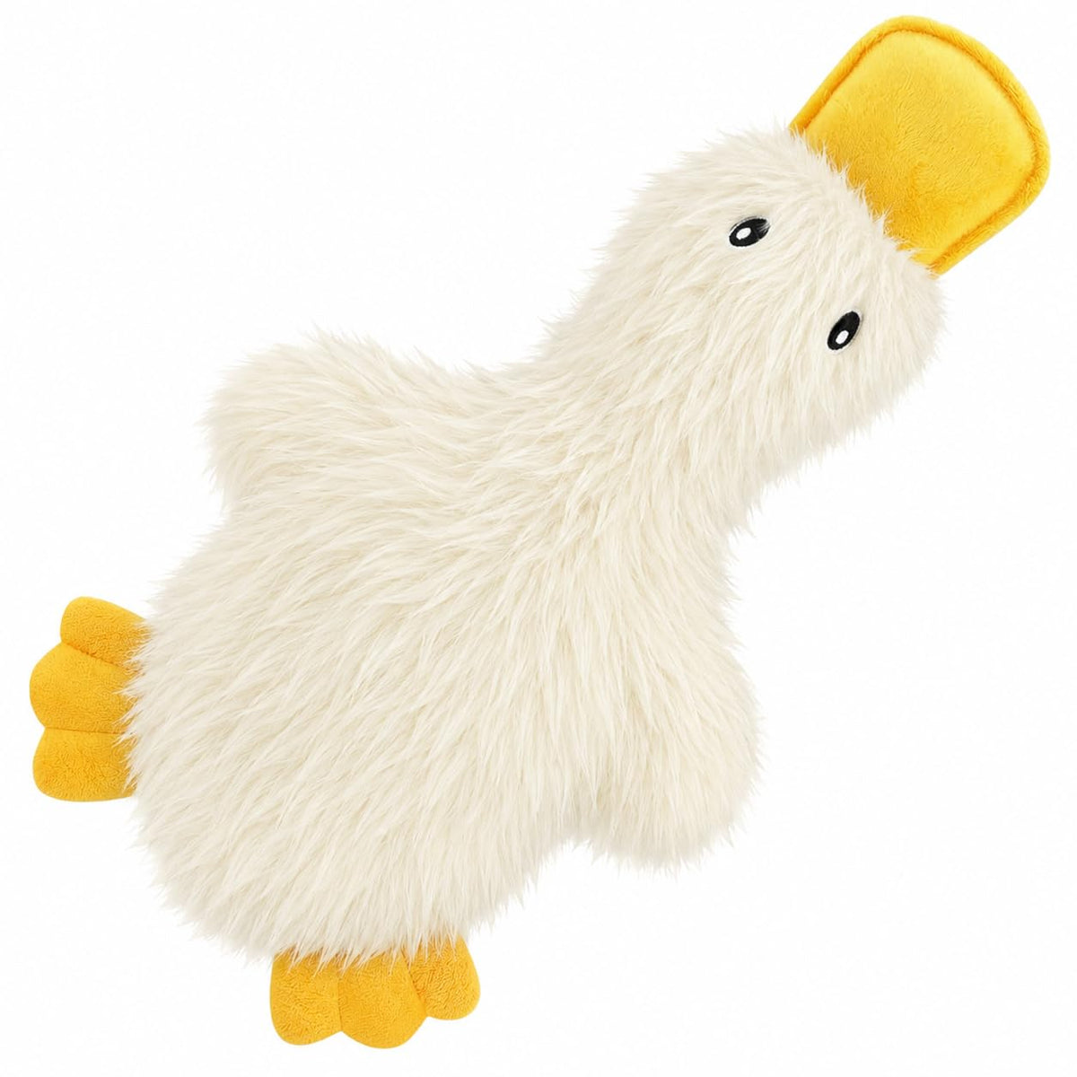 Best Pet Supplies Interactive Squeaky Dog Toy - Crinkle Duck, Yellow