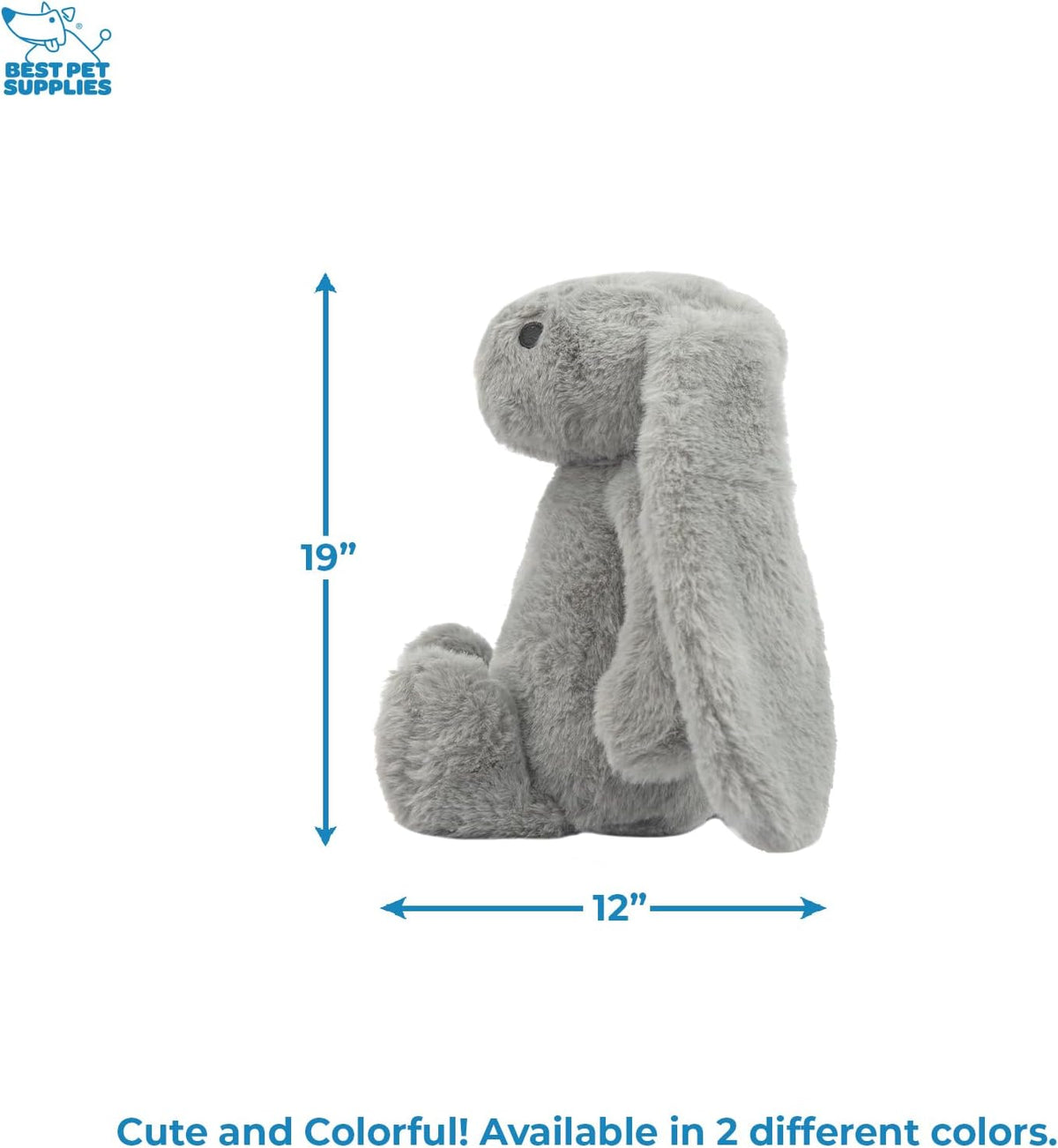 Best Pet Supplies Bunny Buddy Squeaky Plush Dog Toy - Beige & Gray