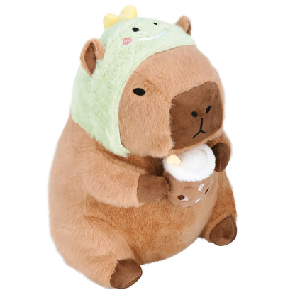 CHDBLOCK Flower Capybara Plush, Cute Capybara Plush Pillow Kawaii Flower Stuffed Aniamls Capybara Plushies Toys Gifts for Kids 11 inch