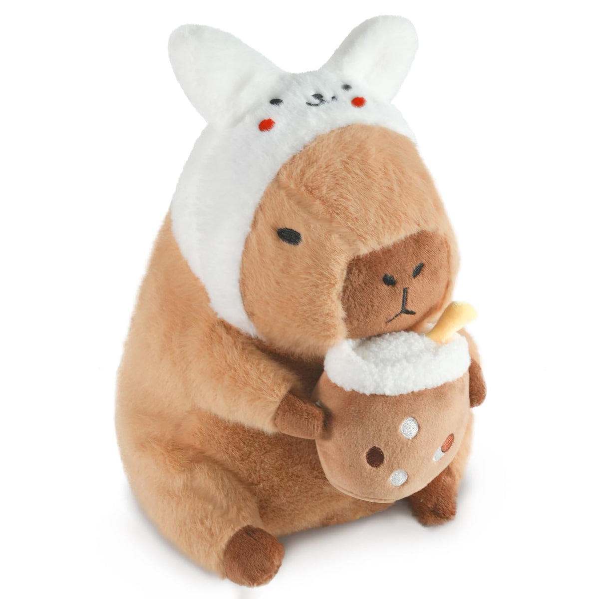 CHDBLOCK Flower Capybara Plush, Cute Capybara Plush Pillow Kawaii Flower Stuffed Aniamls Capybara Plushies Toys Gifts for Kids 11 inch