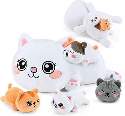 KMUYSL Mommy Plush Toys with 4 Babies, Stuffed Animal for Kids, Unicorn