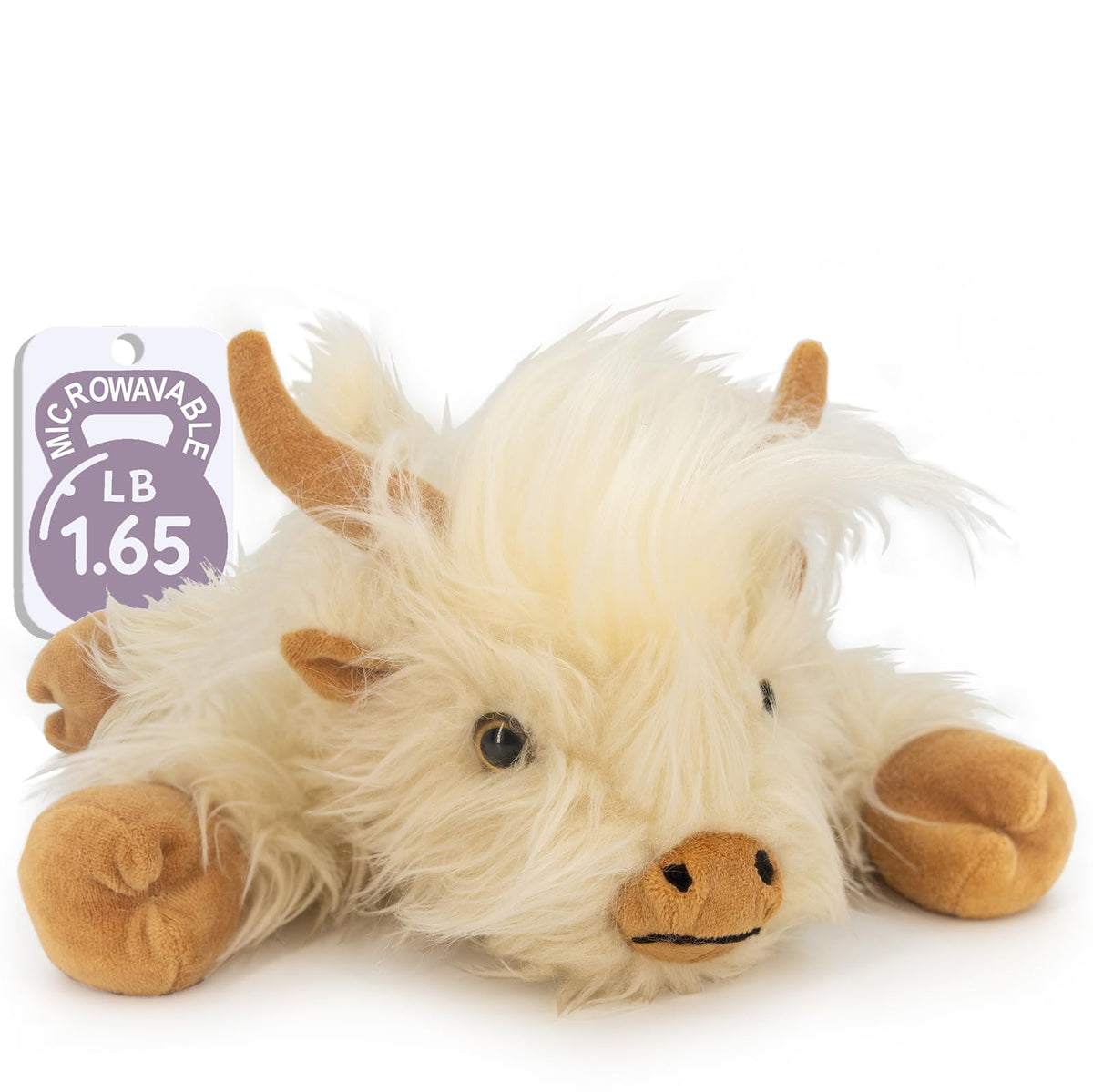 Marysun Microwavable Highland Cow Stuffed Animal - Weighted Stuffed Animal Plush, Heating Pad, Cozy Gift for Girls|Women|Kids|Elderly People, 9.8in, 1.65lb
