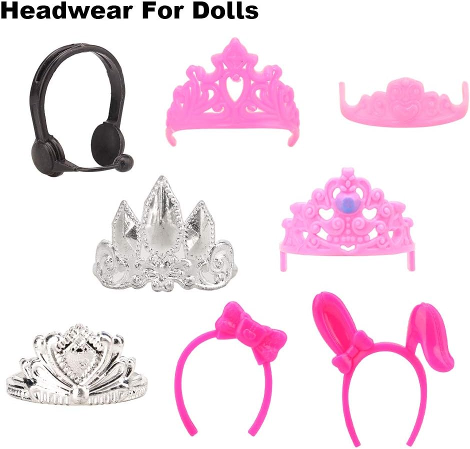 40 PCS Doll Accessory Bags Crown Necklace Comb for 11.5 inch Girl Doll