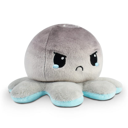 TeeTurtle Reversible Octopus Plushie 4-Inch Pink + Aqua Two-Sided Flip Plush Toy with Embroidered Details - Cute Mini Collectible Plush for Kids, Teens, and Adults