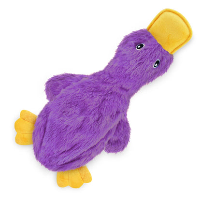 Best Pet Supplies Interactive Squeaky Dog Toy - Crinkle Duck, Yellow