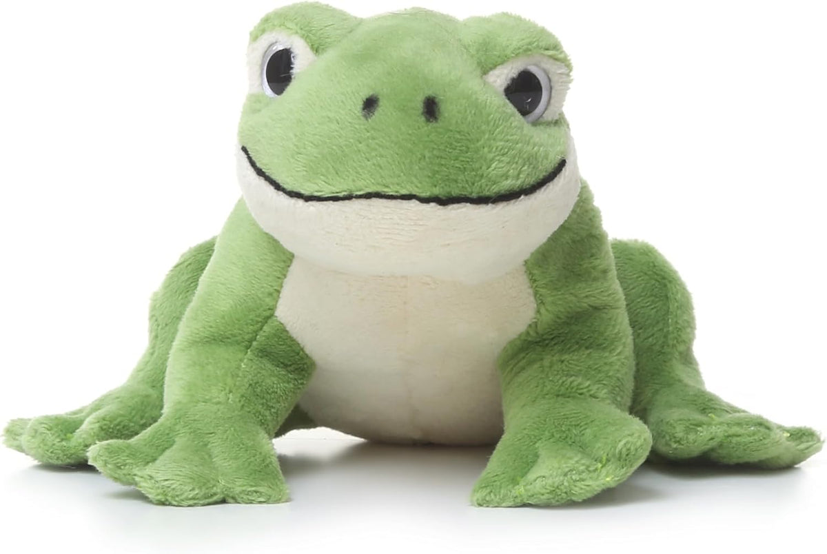 TAMMYFLYFLY Cute Realistic Green Frog Plush Toy Green Frog Stuffed Animal Lifelike Animal Doll 15cm