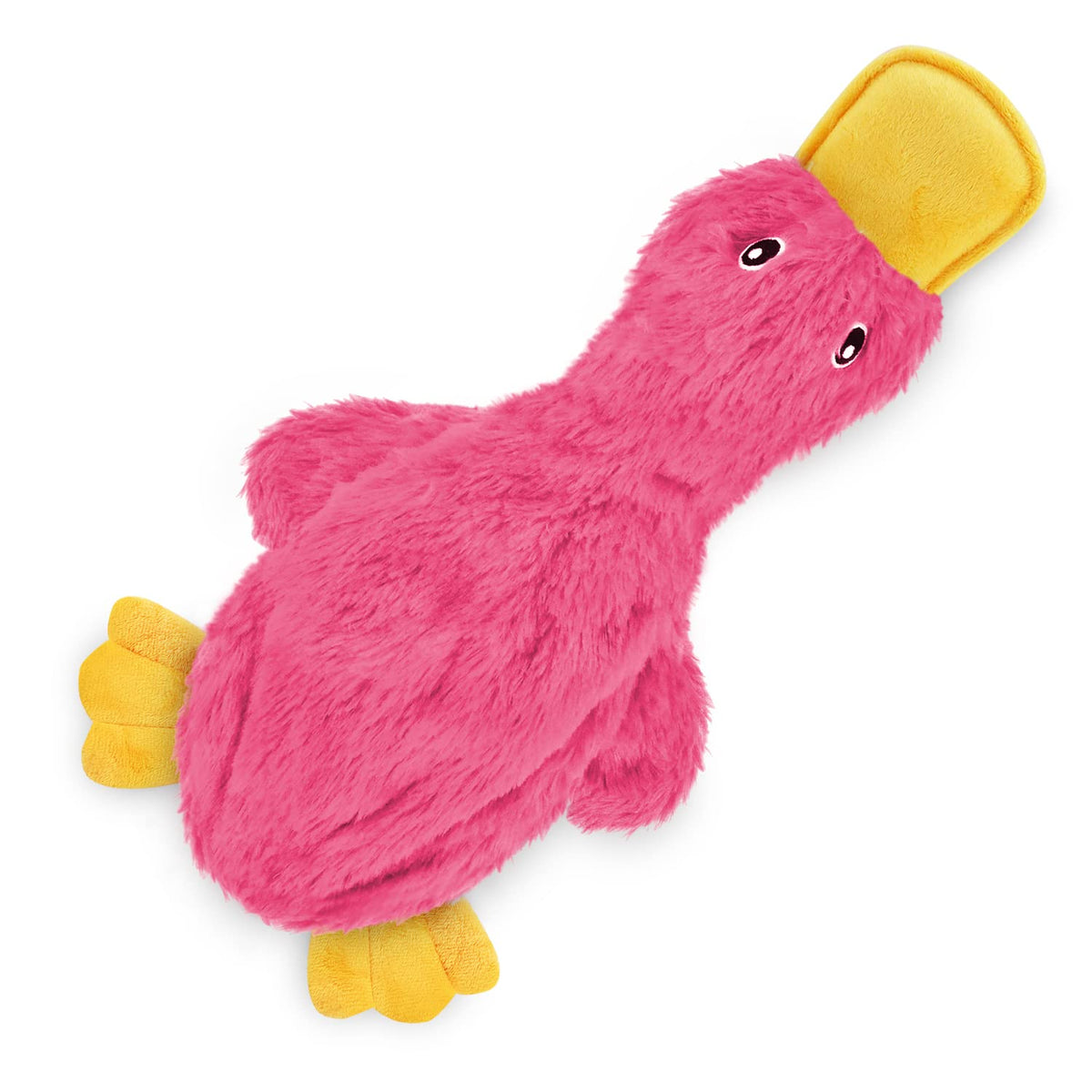 Best Pet Supplies Interactive Squeaky Dog Toy - Crinkle Duck, Yellow