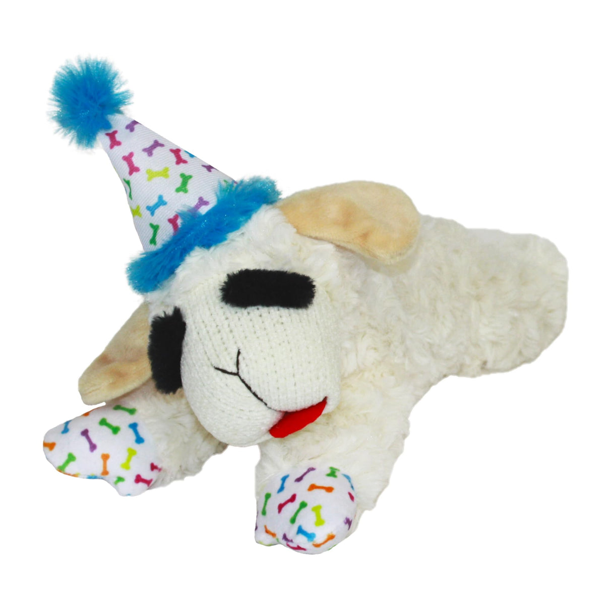 Multipet Lamb Chop Dog Plush Toy 10", Cream, 5 Squeakers