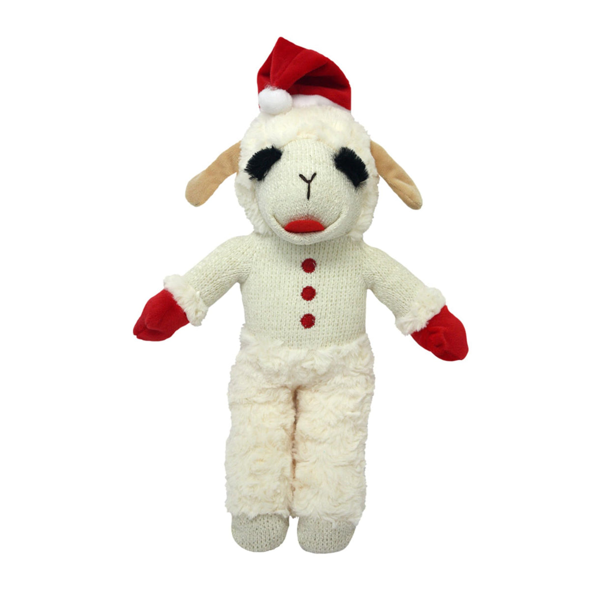 Multipet Lamb Chop Dog Plush Toy 10", Cream, 5 Squeakers