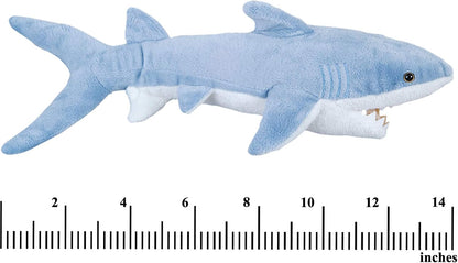 Large Plush Shark Stuffed Animals (2-Pack) 14-In Mako & 13 Inch Hammerhead