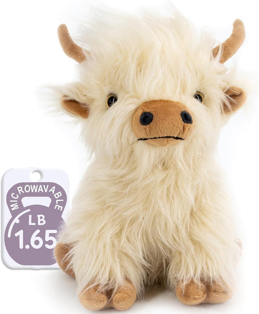 Marysun Microwavable Highland Cow Stuffed Animal - Weighted Stuffed Animal Plush, Heating Pad, Cozy Gift for Girls|Women|Kids|Elderly People, 9.8in, 1.65lb