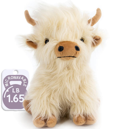 Marysun Microwavable Highland Cow Stuffed Animal - Weighted Stuffed Animal Plush, Heating Pad, Cozy Gift for Girls|Women|Kids|Elderly People, 9.8in, 1.65lb