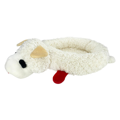 Multipet Lamb Chop Dog Plush Toy 10", Cream, 5 Squeakers