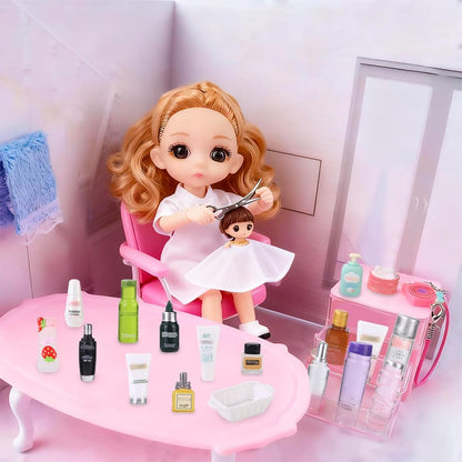 75Pcs Dollhouse Mini Jewelry Storage Case Miniature Bathroom Accessories