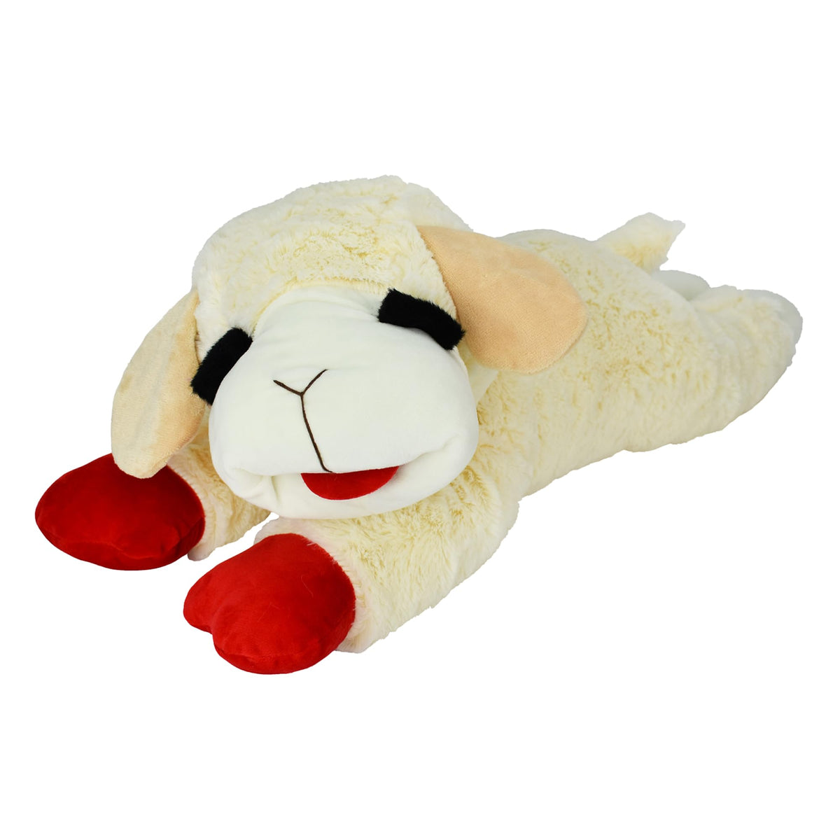 Multipet Lamb Chop Dog Plush Toy 10", Cream, 5 Squeakers