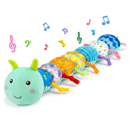 Baby Toys 0-6 Months Musical Stuffed Caterpillar Newborn Tummy Time Toys
