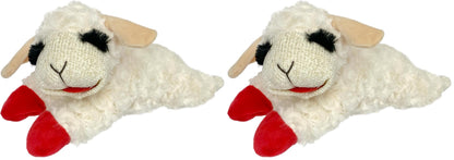 Multipet Lamb Chop Dog Plush Toy 10", Cream, 5 Squeakers
