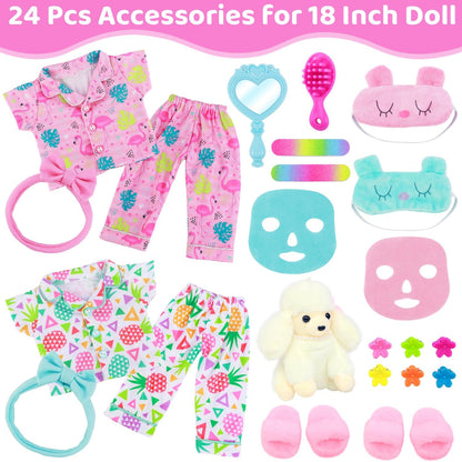 ZITA ELEMENT 18 Inch Girl Doll Clothes, Spa & Sleepover Party Accessories