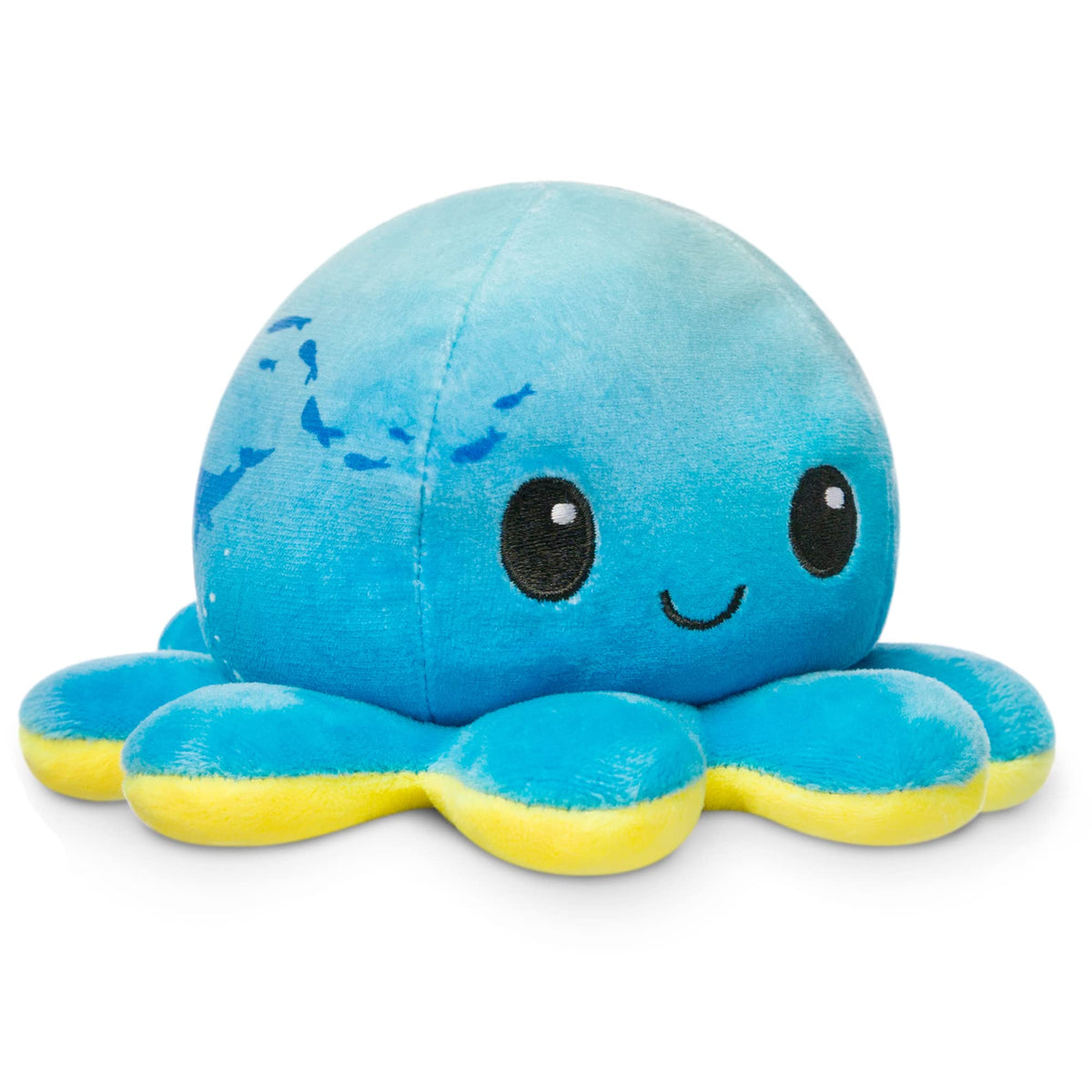 TeeTurtle Reversible Octopus Plushie 4-Inch Pink + Aqua Two-Sided Flip Plush Toy with Embroidered Details - Cute Mini Collectible Plush for Kids, Teens, and Adults