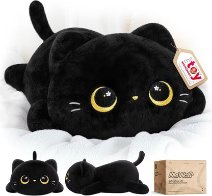 Mewaii Black Cat Plush Pillow Cute Plushies, Squishy & Huggable, 13 in