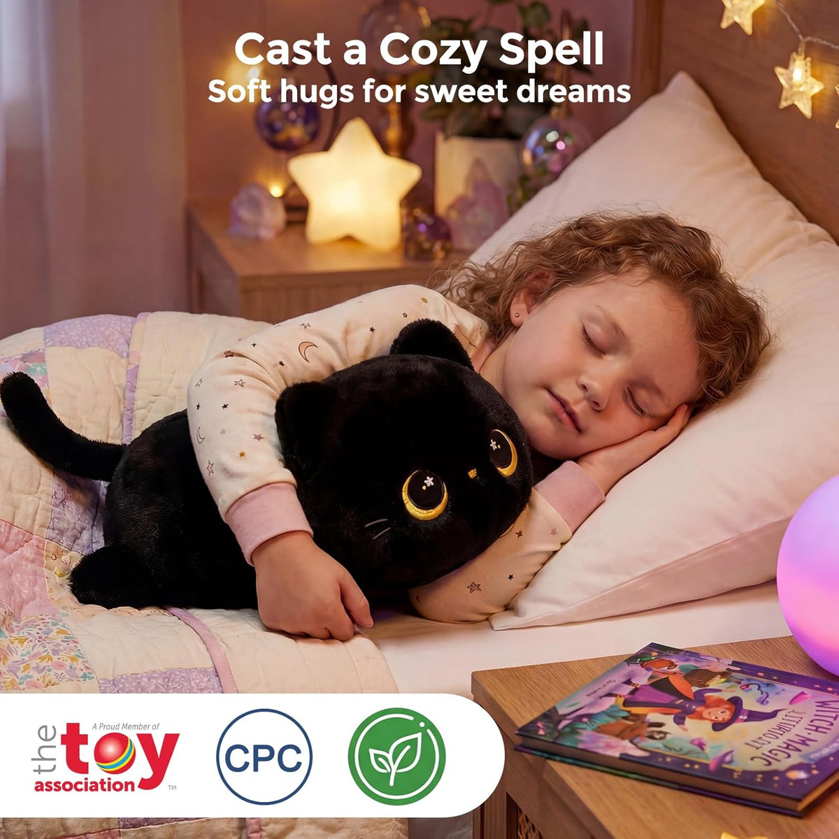 Mewaii Black Cat Plush Pillow Cute Plushies, Squishy & Huggable, 13 in