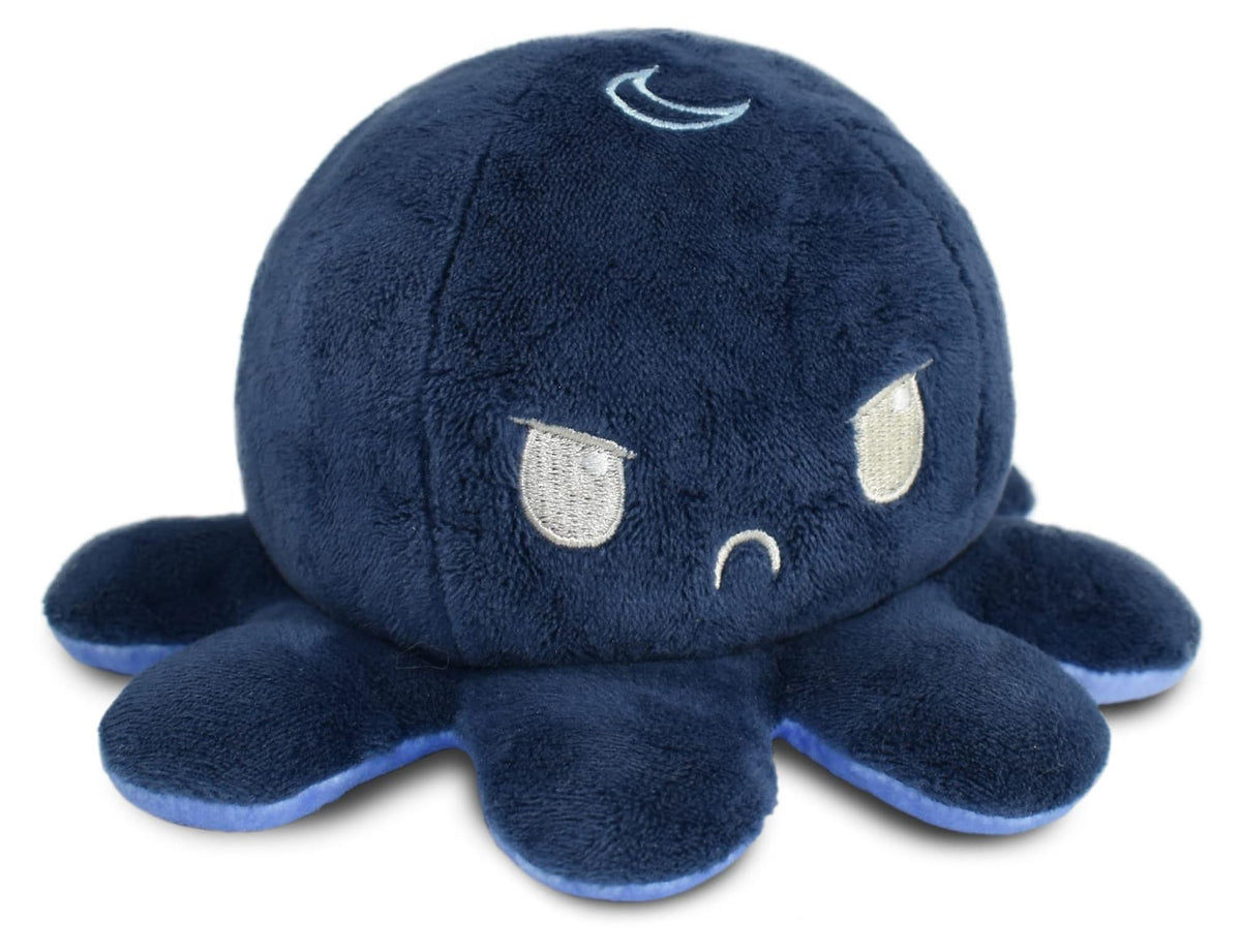 TeeTurtle Reversible Octopus Plushie 4-Inch Pink + Aqua Two-Sided Flip Plush Toy with Embroidered Details - Cute Mini Collectible Plush for Kids, Teens, and Adults