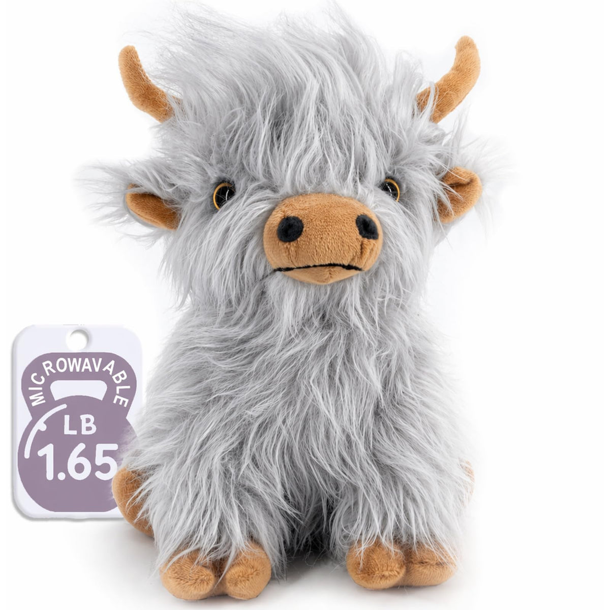 Marysun Microwavable Highland Cow Stuffed Animal - Weighted Stuffed Animal Plush, Heating Pad, Cozy Gift for Girls|Women|Kids|Elderly People, 9.8in, 1.65lb
