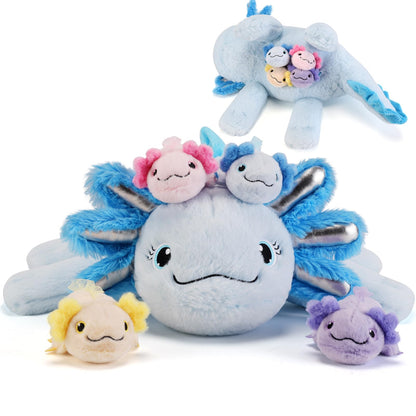 gnomantic Cat Stuffed Animals with Babies Inside, Mommy Toy for Kids