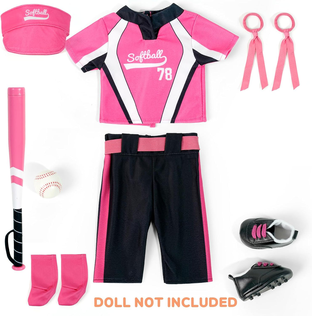 ARTST American18 Inch Doll Softball Accessories and Clothes Outfit Set