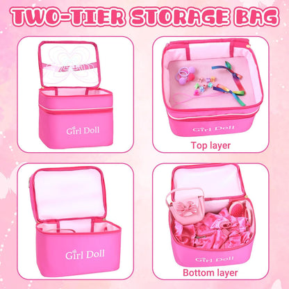 ZITA ELEMENT 18 Inch Girl Doll Clothes with Styling Tools Storage Bag kit