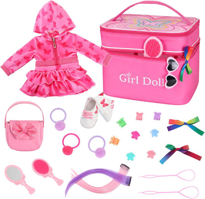ZITA ELEMENT 18 Inch Girl Doll Clothes with Styling Tools Storage Bag kit