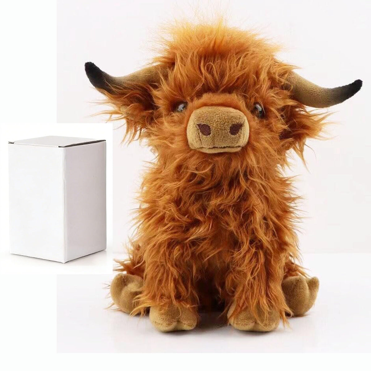 YUKOUQIAN Cow Stuffed Animal Cute Cow Plush Doll Toy 8 inch for Girls Boys Christmas (zuoniu Brown)