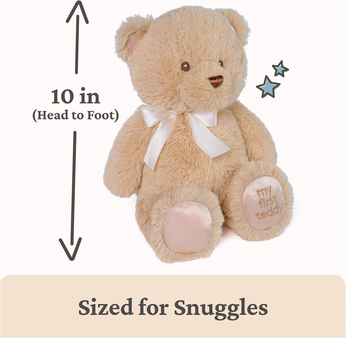 GUND My First Teddy Bear 10-Inch Tan Stuffed Animal for Ages 0+