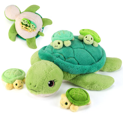 gnomantic Cat Stuffed Animals with Babies Inside, Mommy Toy for Kids