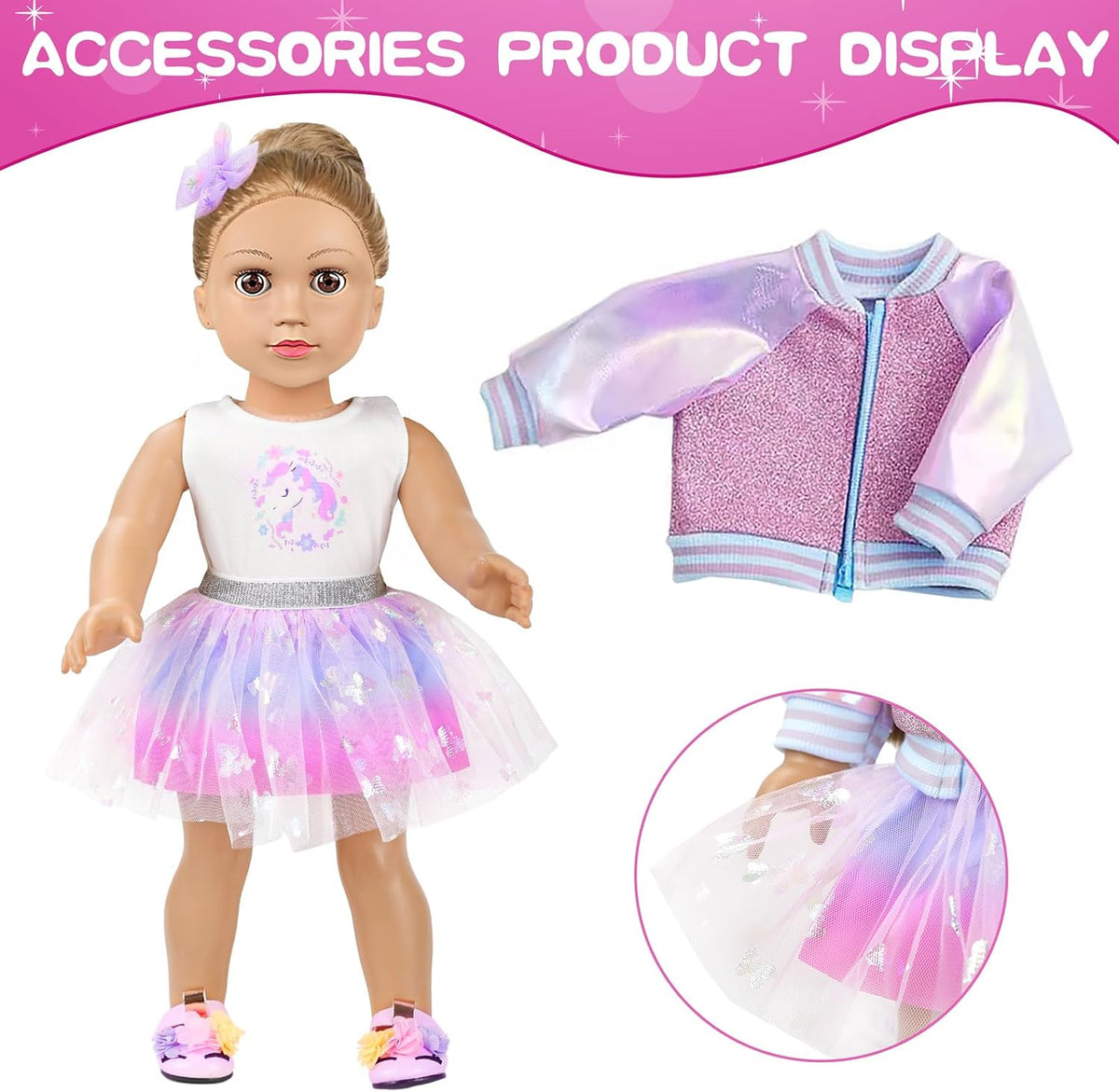 American 18 Inch Girl Doll Makeup Accessories and Clothes Sets (No Dolls)