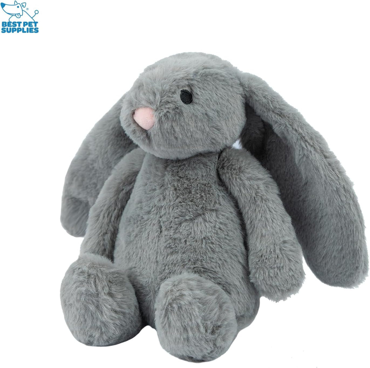 Best Pet Supplies Bunny Buddy Squeaky Plush Dog Toy - Beige & Gray