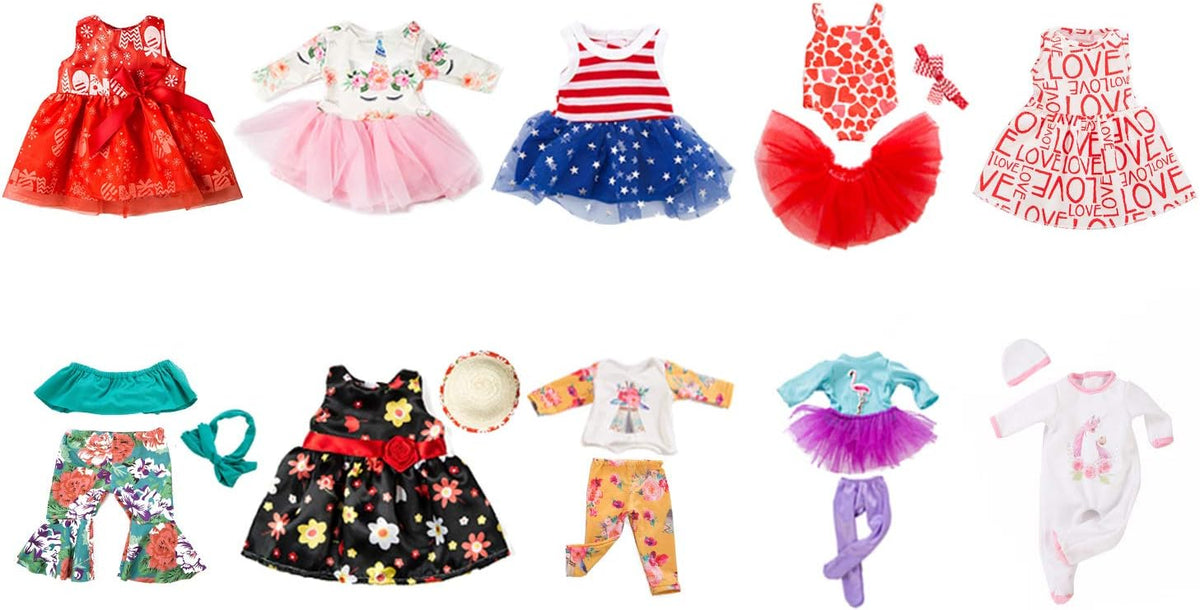 ZQDOLL 19 pcs American Doll Clothes Accessories, for 18 inch Doll Play Set