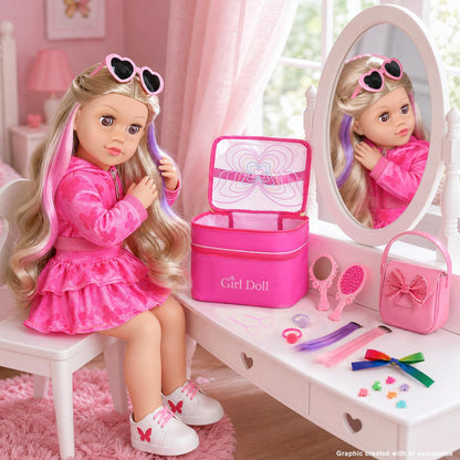 ZITA ELEMENT 18 Inch Girl Doll Clothes with Styling Tools Storage Bag kit