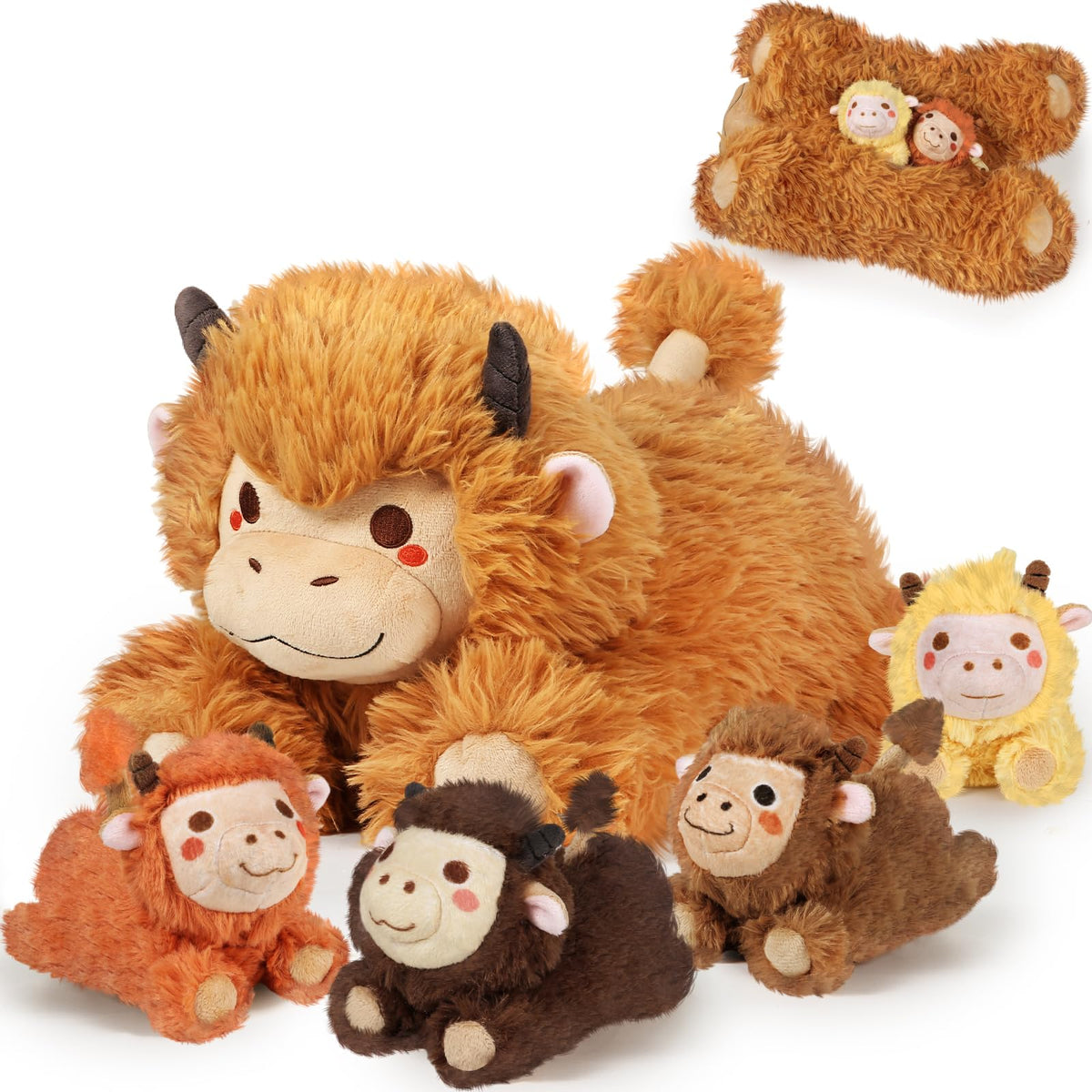 KMUYSL Mommy Plush Toys with 4 Babies, Stuffed Animal for Kids, Unicorn